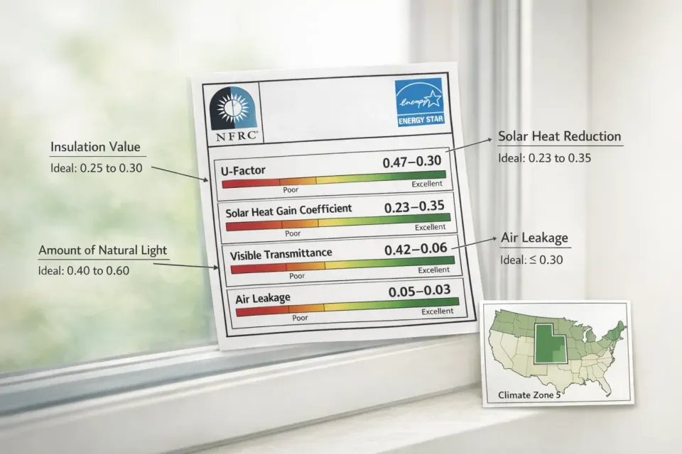 U-Factor and SHGC: What These Window Numbers Mean for Utah Homes